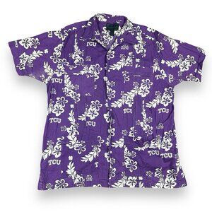 Hawaiiabera TCU Texas Christian University Purple Hawaiian Shirt Men’s Sz XL